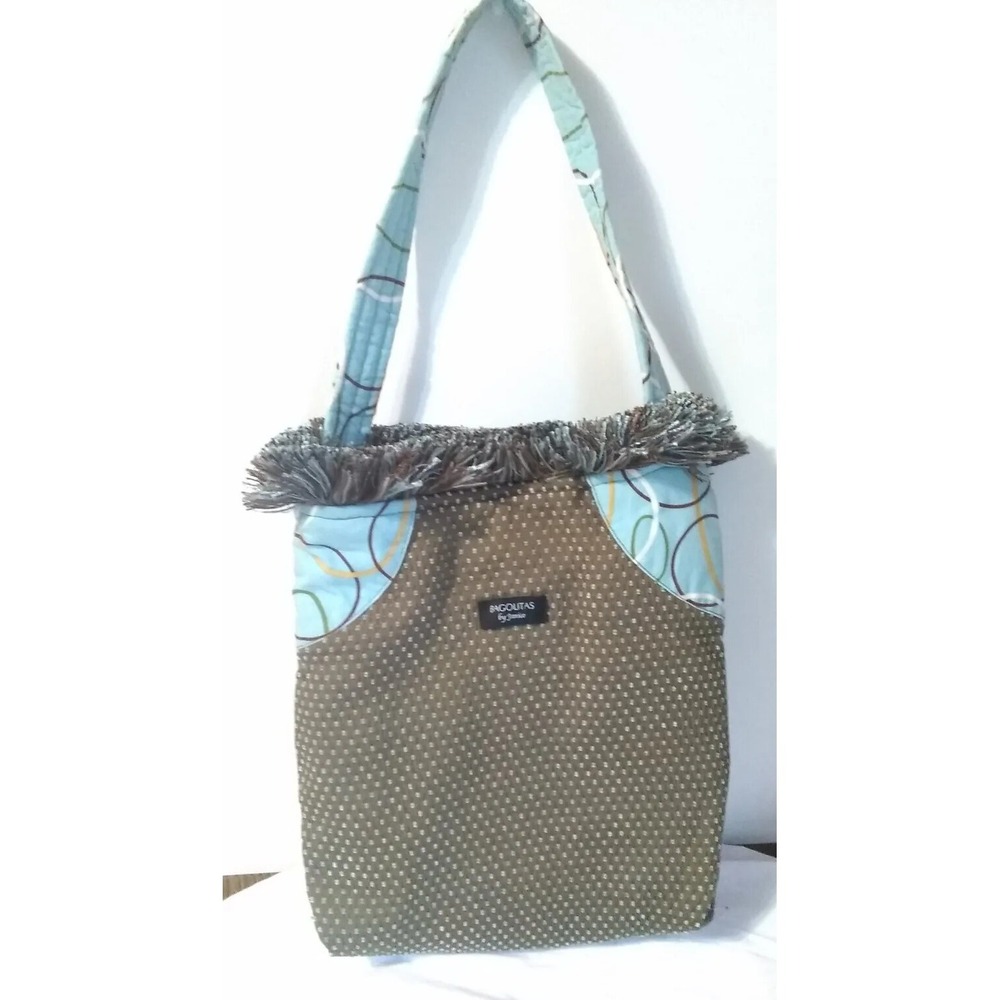 Purse Shoulder Bag Bagolitas By Janice Light Blue Brown‎ 3 Inside Pockets READ
